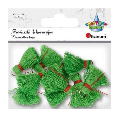 Zawieszki frędzle Titanum Zielone, 10szt